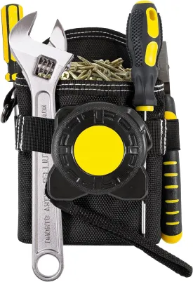 Tool Pouch Nails Screws Bag Tool Belt Pouches, Tool Pouch with Belt Clip- Small Tool Pouch for Bolt Storage, Mini Organizer Pocket Attachment for Tool Belt, Tool Belts for Men and Metal Belt Clip