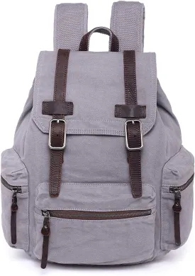 TSD Brand Silent Trail Canvas Backpack (Grey)