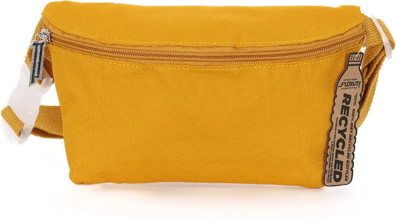 Ultra Slim Fanny Packs for Women  80s/90s Recycled RPET Bum Bag  Unisex Crossbody Waist Belt Bag for Travel, Festivals, Sports & Daily Use  Waist Belt Bag for Women | Mustard