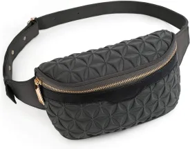 UTO Fanny Pack for Women Convertible Chest Bag Embossed Fashion Lightweight Travel Waist Pack Purse