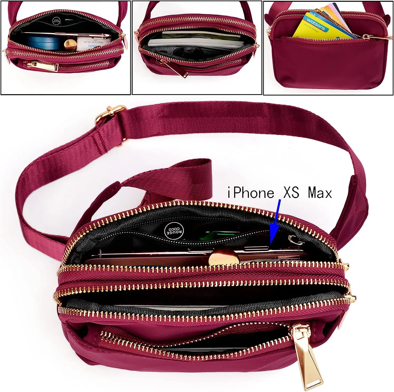 UTO Fanny Pack for Women Crossbody Trendy Fashion Belt Purse Chest Waist Hip Bumbag for Outdoor Shopping Travel Hiking
