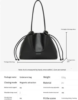 Women's Commuter Handbags Dopamine Shoulder Bags Pleated Crossbody Bag Magnetic Suction Purses