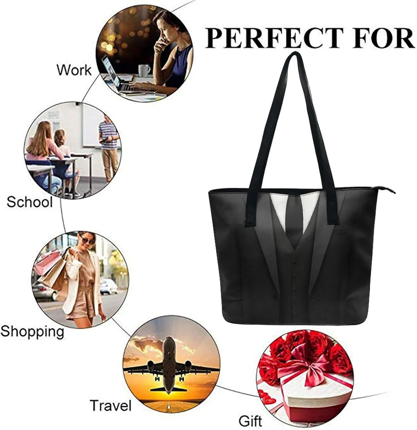 Women's Leather Large Capacity Work Tote Bag Handbags Big Commuter Bag